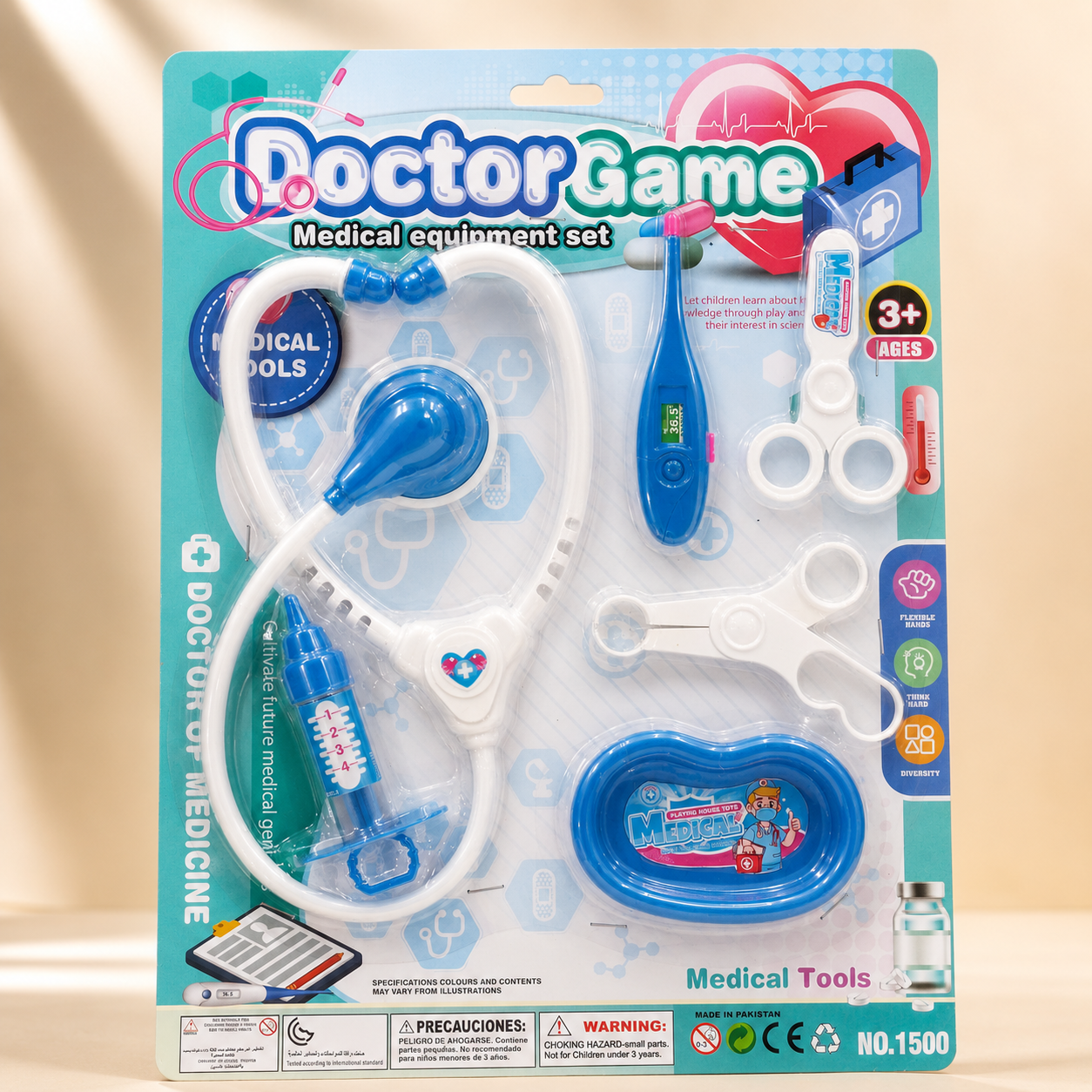 Doctor Game Medical Tools Set for Kids – Pretend Play Doctor Kit (Blue)