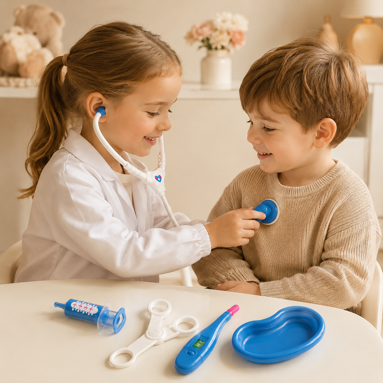 Doctor Game Medical Tools Set for Kids – Pretend Play Doctor Kit (Blue)