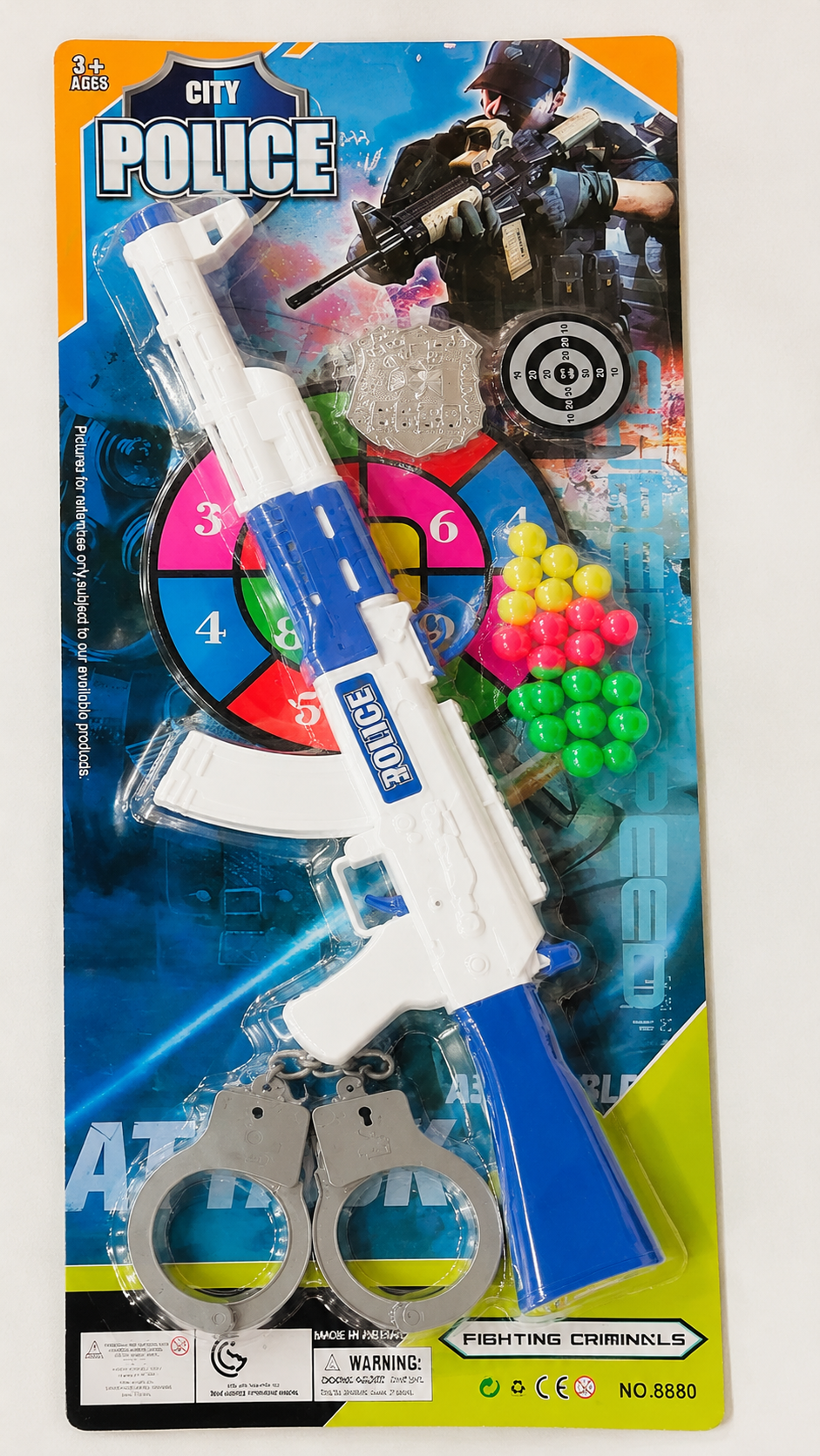 City Police Gun Play Set for Kids with Handcuffs & Target Game