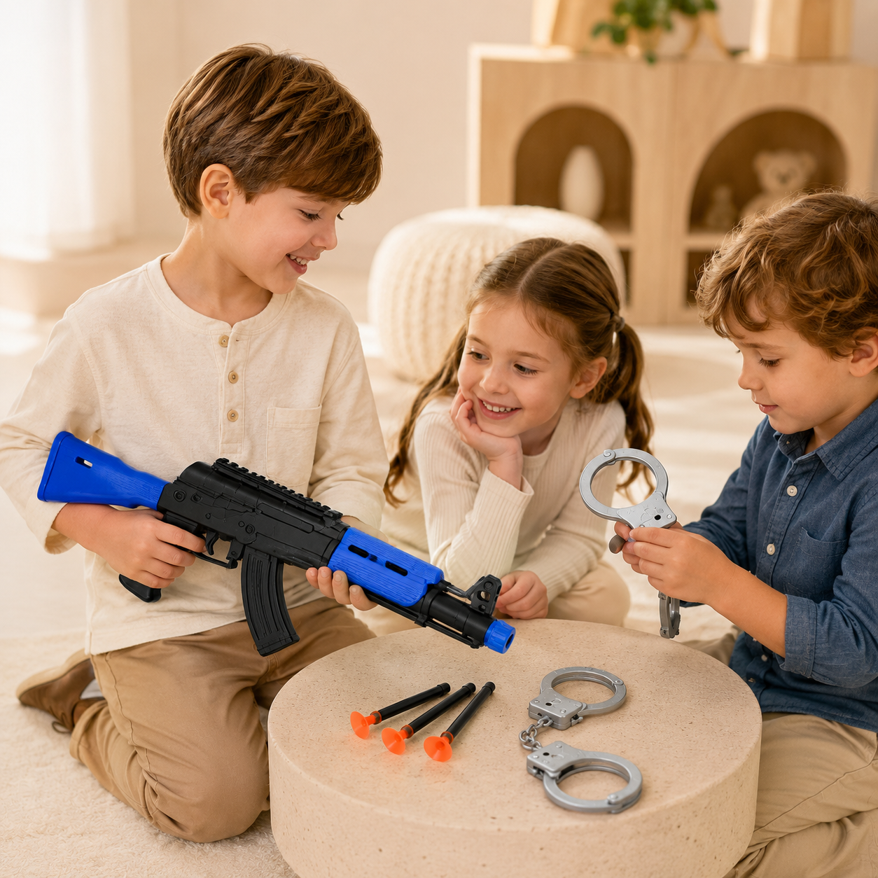 Kids Police Gun Play Set with Handcuffs & Suction Darts