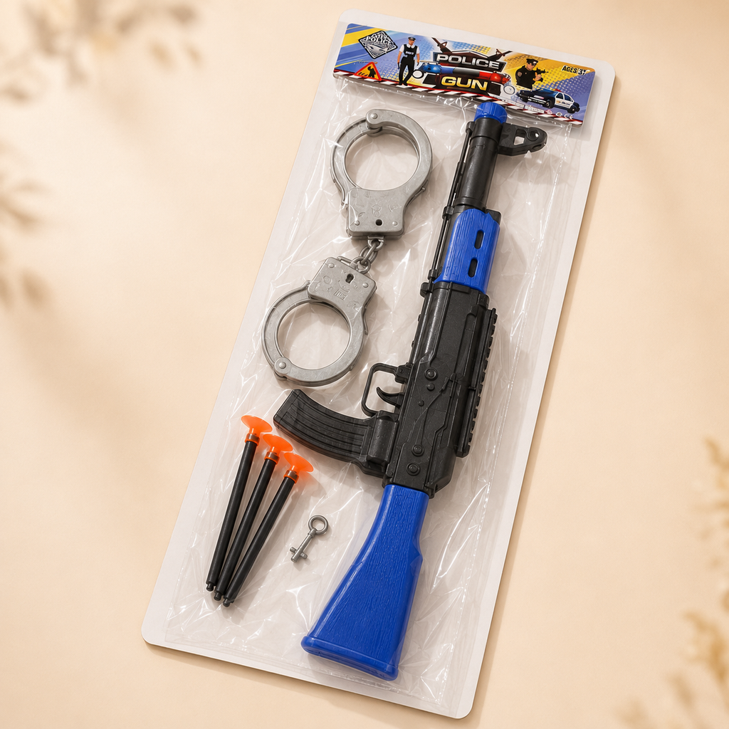 Kids Police Gun Play Set with Handcuffs & Suction Darts