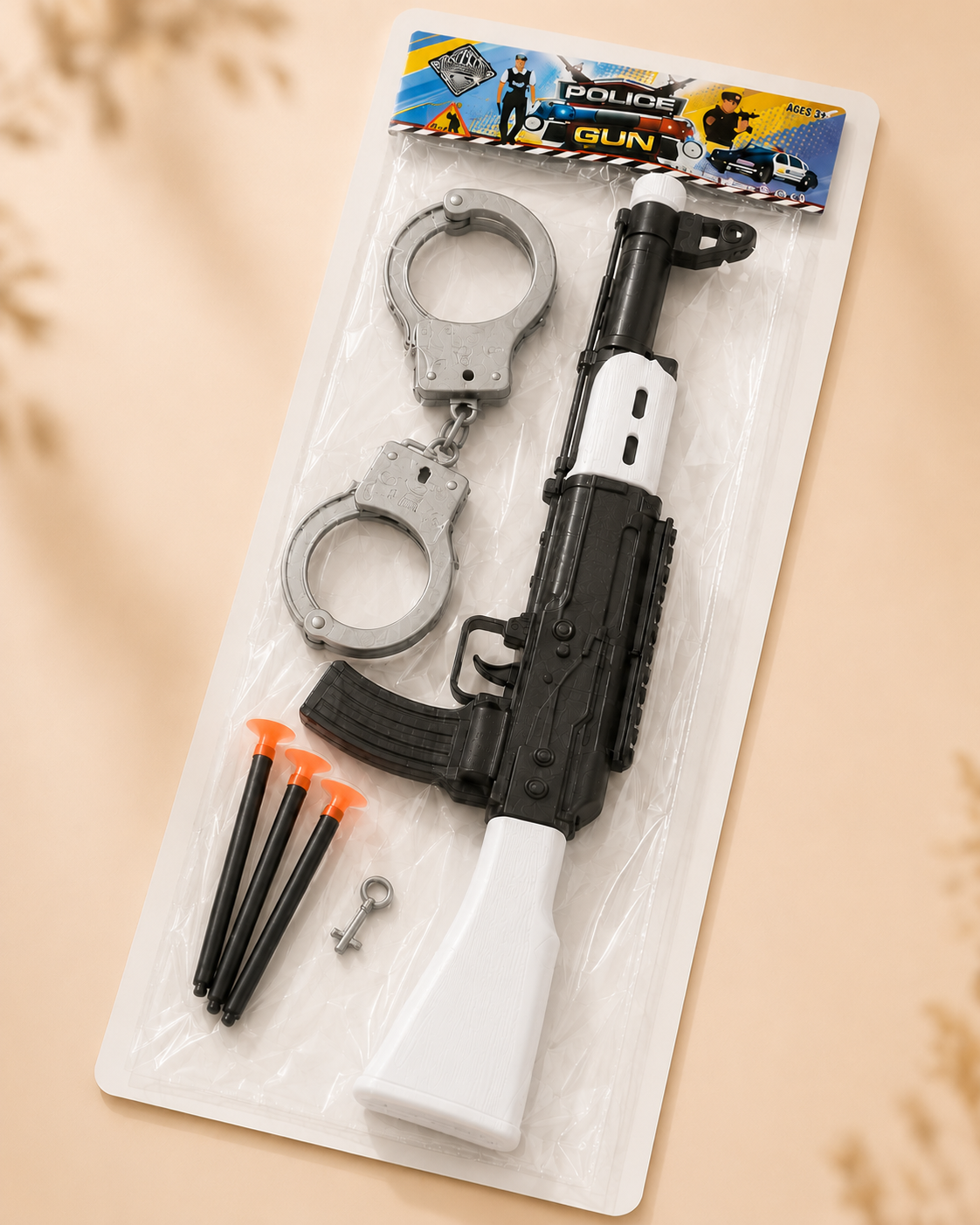Kids Soft Bullet Police Gun Set with Handcuffs