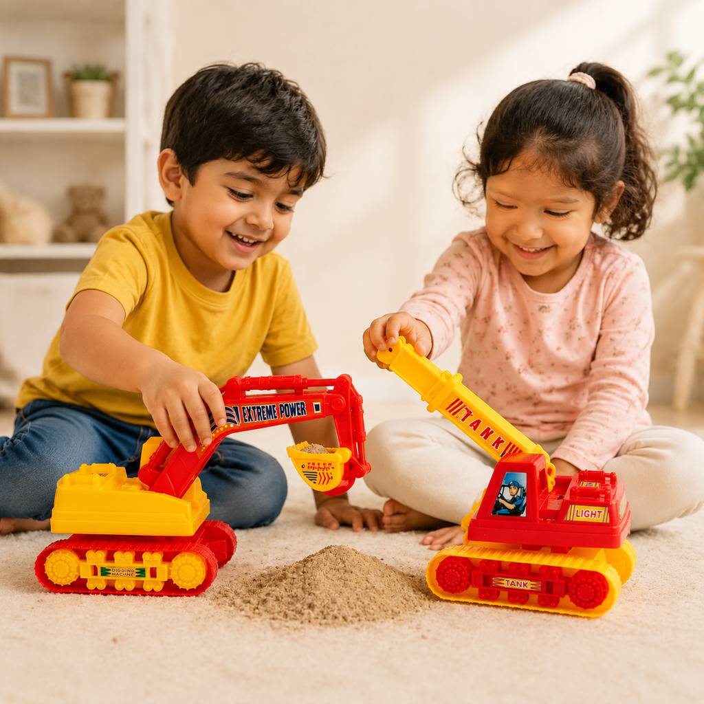 Mini Construction Excavator Toy Set for Kids – Movable Digging Crane Vehicles