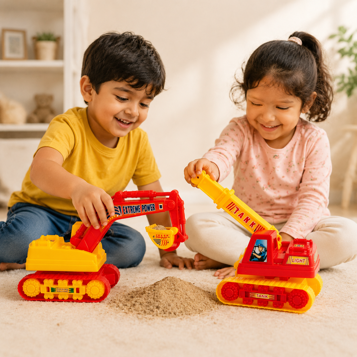 Mini Construction Excavator Toy Set for Kids – Movable Digging Crane Vehicles