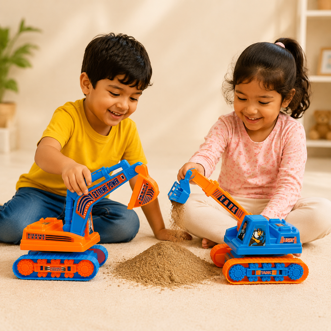 Construction Excavator Toy Set – Mini Digger Crane Vehicles for Kids