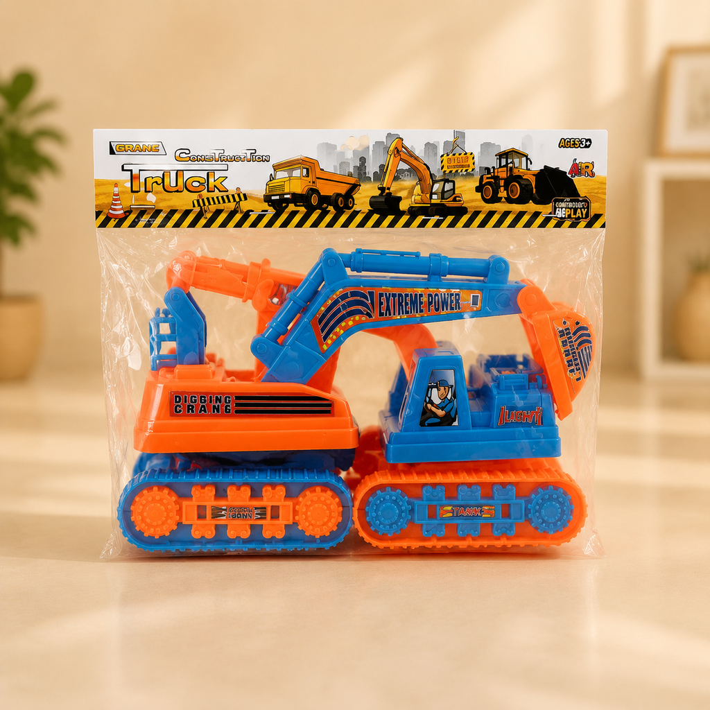 Construction Excavator Toy Set – Mini Digger Crane Vehicles for Kids