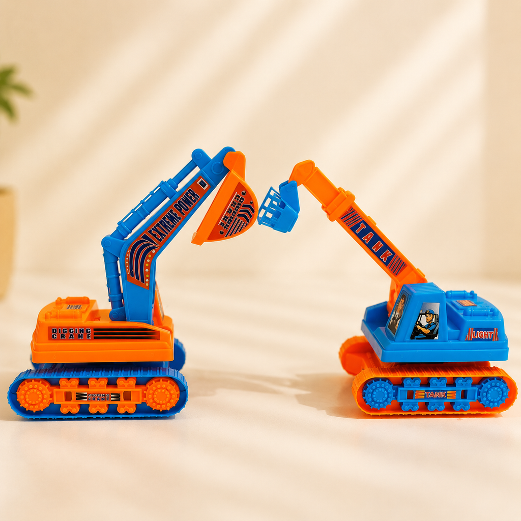Construction Excavator Toy Set – Mini Digger Crane Vehicles for Kids