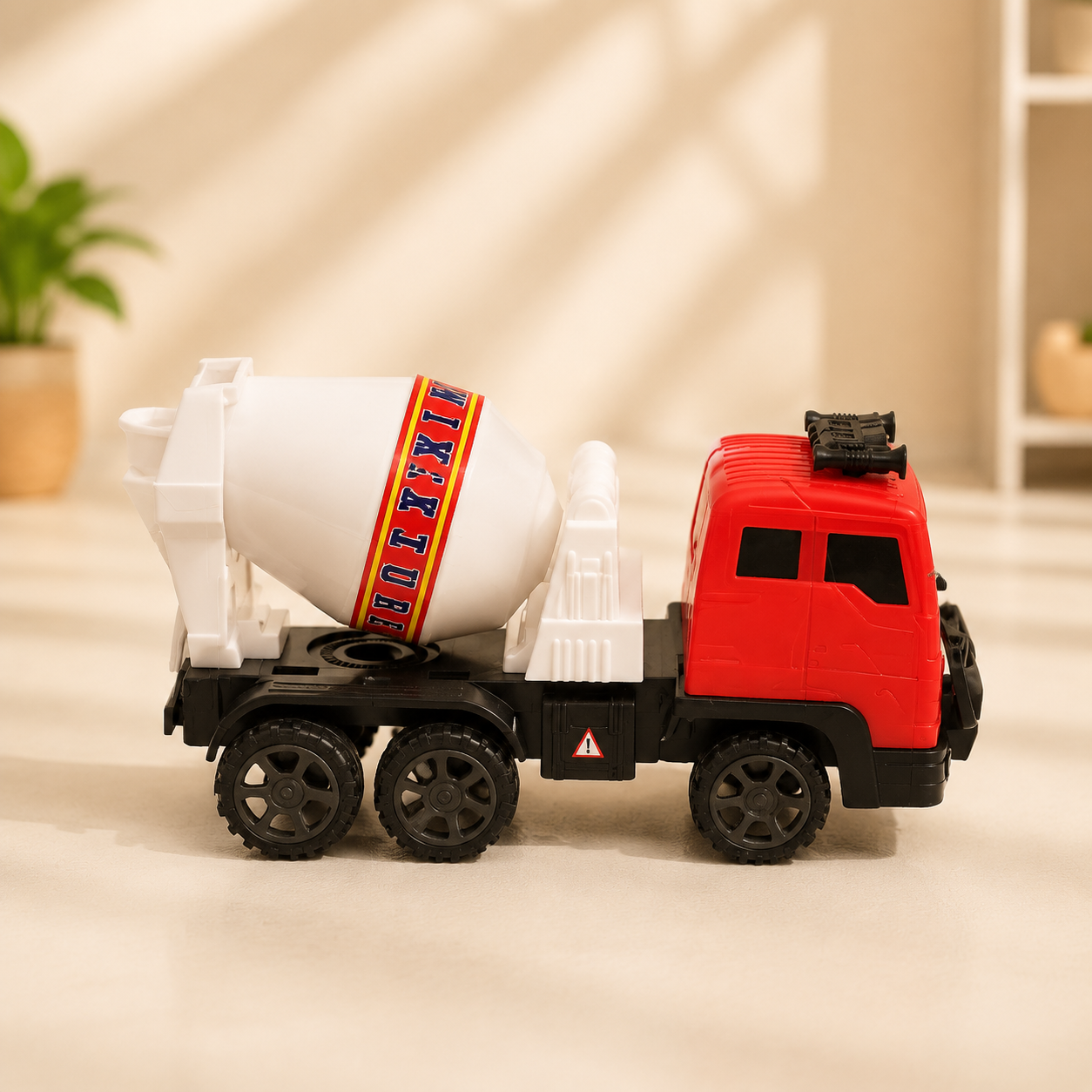 Kids Manual Cement Mixer Truck Toy – Rotating Mixing Drum Construction Vehicle