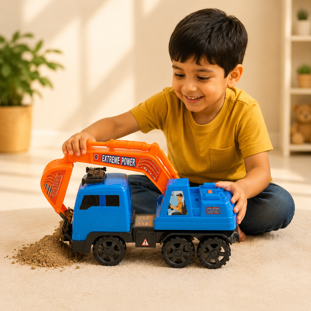 Kids Excavator Truck Toy – Manual Construction Digger Vehicle