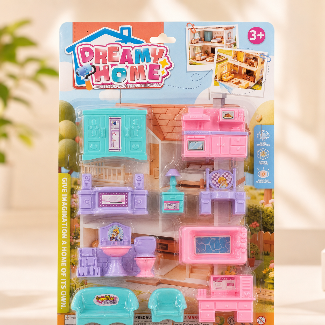 Dreamy Home Mini Furniture Playset for Kids – Dollhouse Room Accessories Set