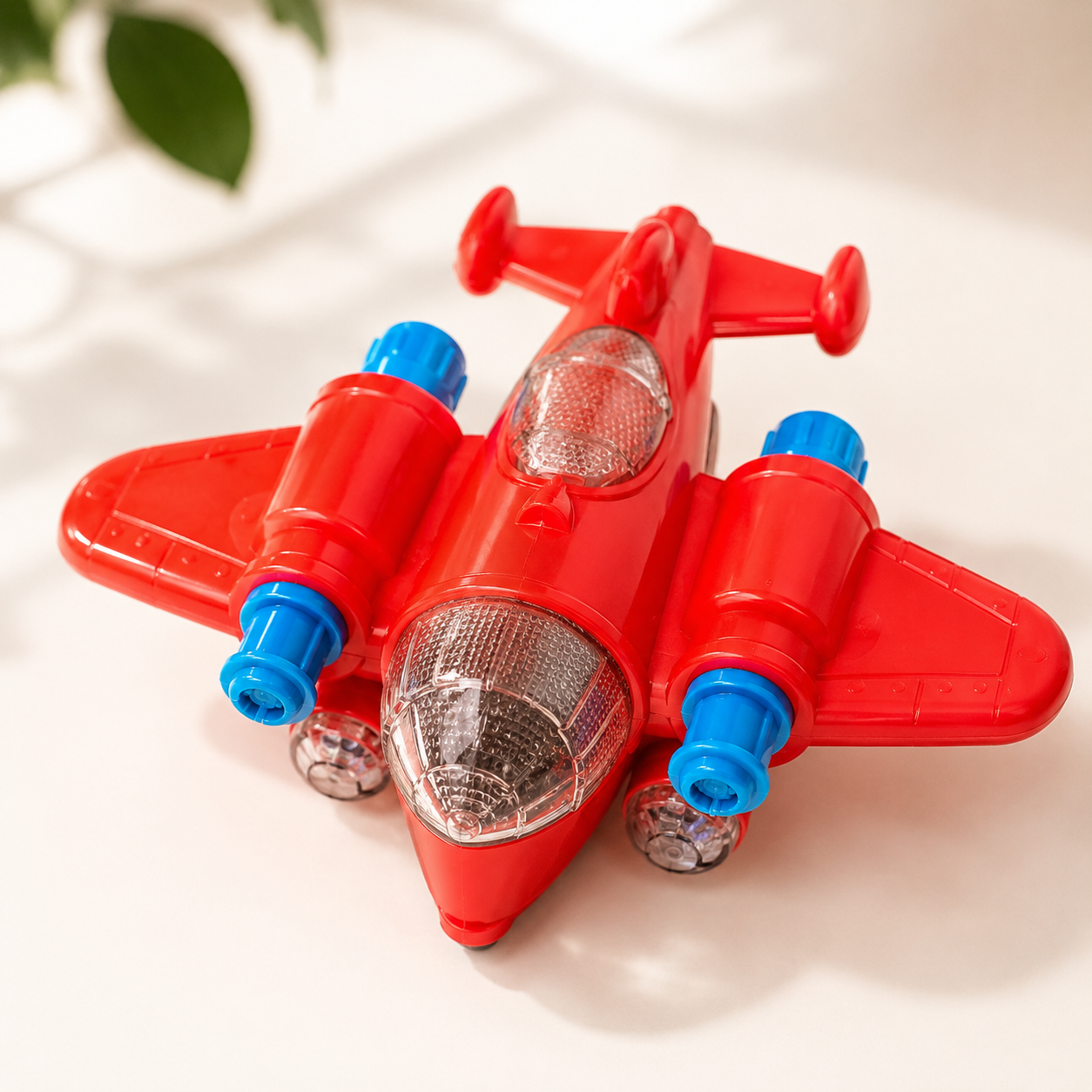 Fun Plane Bump & Go Toy Airplane with Lights, Music & 360° Action