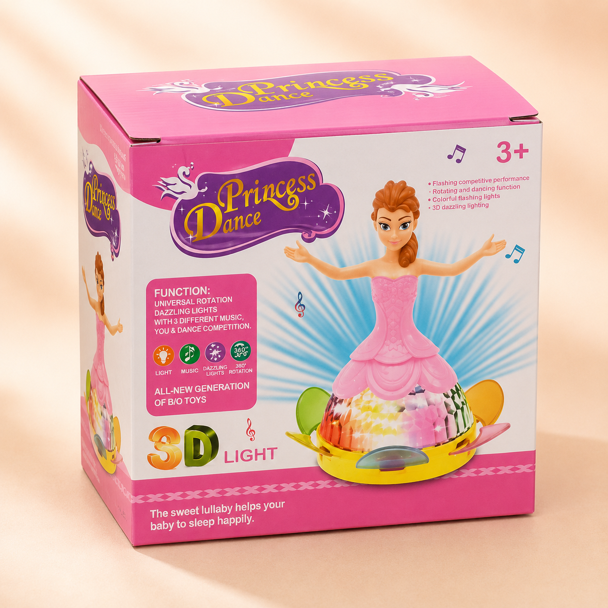 Princess Dance Musical Toy with 3D Flashing Lights & Smart Moving Action