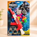 City Police Soft Ball Shooting Gun Toy Set with Target & Handcuffs – Red Edition
